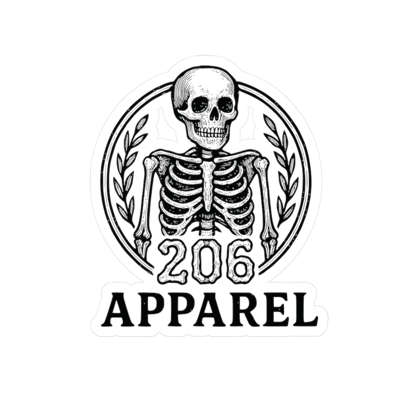 206 Apparel Sticker